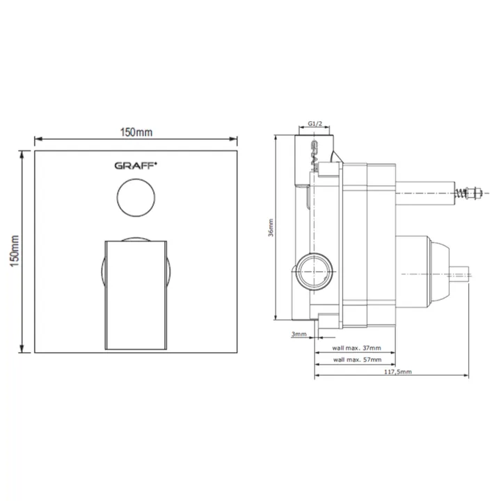 Targa Diverter mixer includes in wall parts #2394101 image