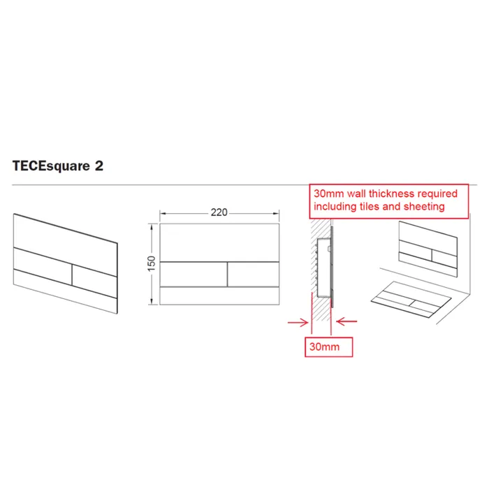 TECEsquare Metal II Flush button - Chrome button image