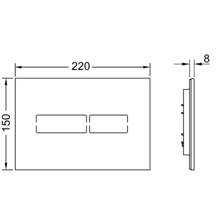 TECElux Mini Black Glass Flush Button image