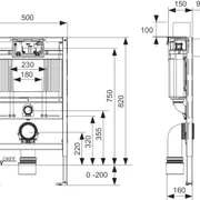 TECE 820mm Low Level Wall hung cistern WELS 4 Star rated image