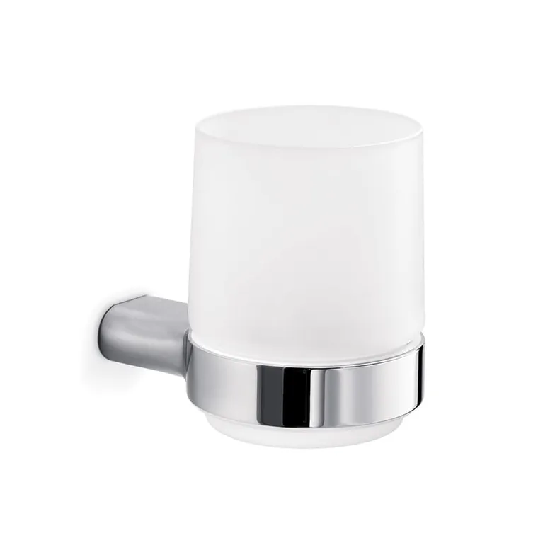Mito Wall mounted tumbler with holder - Brushed Nickel