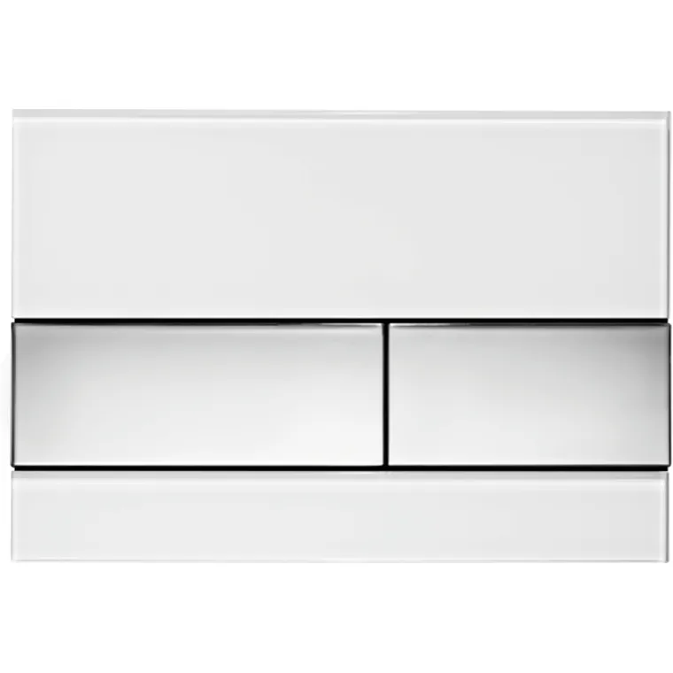 TECEsquare Glass Flush button - White Glass Chrome buttons