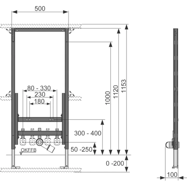 TECE Bidet for wall hung bidets 1120mm image