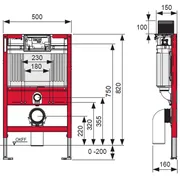 TECE 820mm Low Level Wall hung cistern WELS 4 Star rated image