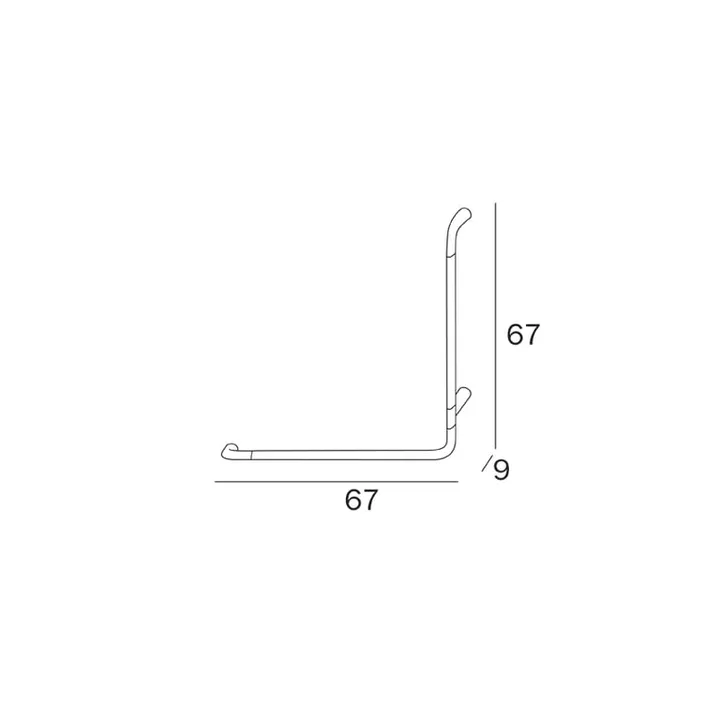 Confort L Shaped safety rail Right hand 67 x 67cm image