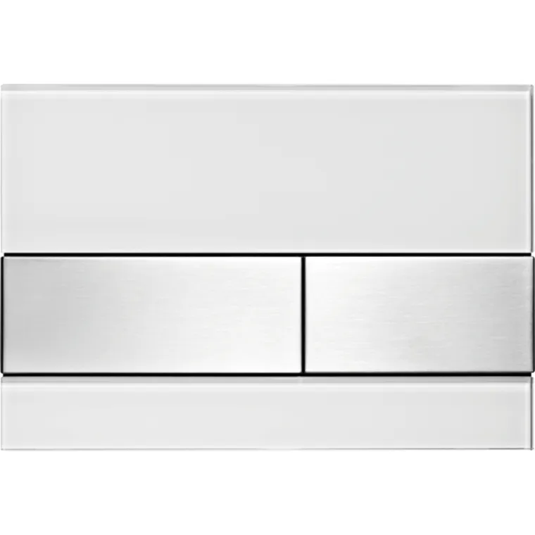 TECEsquare Glass Flush button - White Glass Stainless Steel buttons