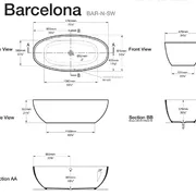 Barcelona 1800 Freestanding bath 1800 x 865mm, without overflow, with void under bath image