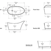 Amalfi Freestanding bath 1632 x 794mm, without overflow image