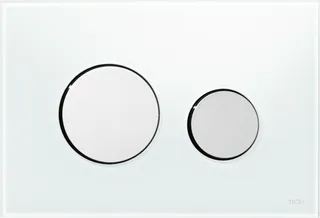 TECEloop Glass Flush button - White Glass Chrome buttons image
