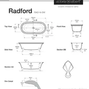 Radford Claw foot bath 1902 x 910mm, without overflow, with White Quarrycast feet image