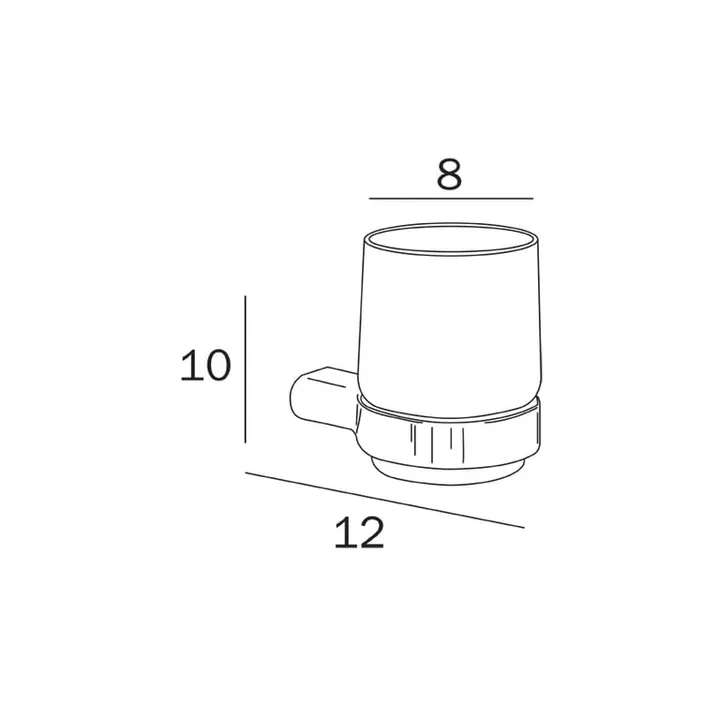 Mito Wall mounted tumbler with holder - Brushed Nickel image