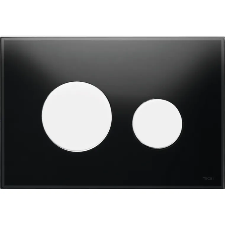 TECEloop Glass Flush button - Black Glass White buttons