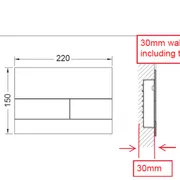 TECEsquare Metal II Flush button - Stainless Steel button image