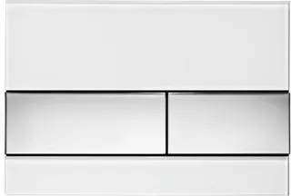 TECEsquare Glass Flush button - White Glass Chrome buttons image