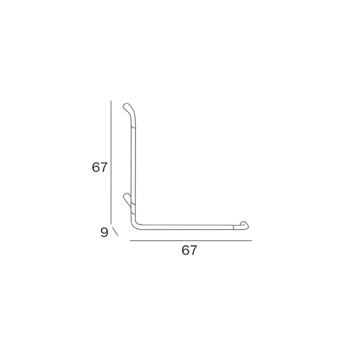 Confort L Shaped safety rail Left hand 67 x 67cm image