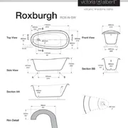 Roxburgh Claw foot bath 1704 x 809mm, without overflow, with White Quarrycast feet image