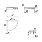 Inda Removable corner wire basket - shallow image