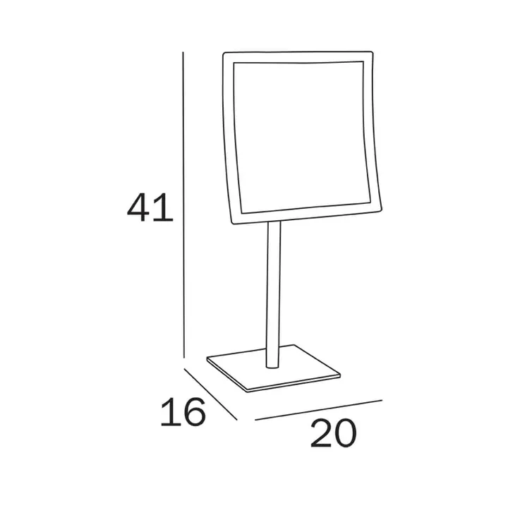 Inda Square bench mounted magnifying mirror image