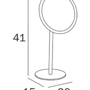 Round bench mounted magnifying mirror image