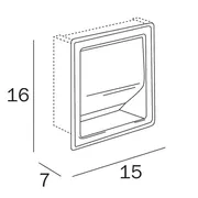 Hotellerie Recessed covered toilet roll holder - single image