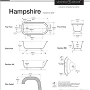 Hampshire Claw foot bath 1705 x 776mm, without overflow, with White Quarrycast feet image