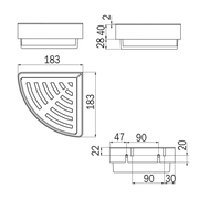 Inda Corner Basket with Removable Antibacterial Baseq image