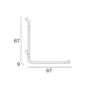 Confort L Shaped safety rail Left hand 67 x 67cm image